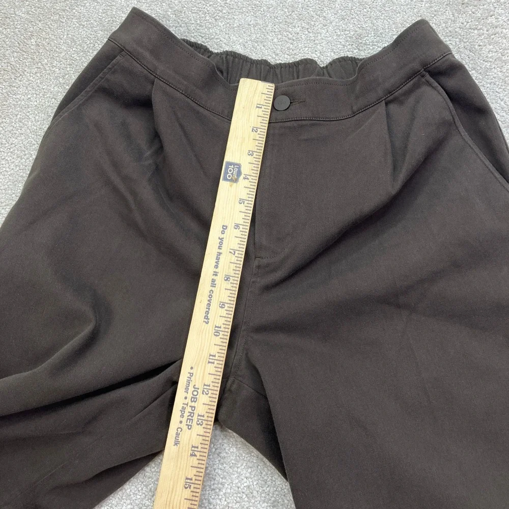 Alo Yoga Women's Wide Leg Trouser Pants Espresso Brown Elastic Back Waist 30x31